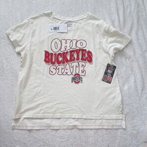 Ohio State Buckeyes Retro Bubble Letter Graphic Tee Cream White Size L